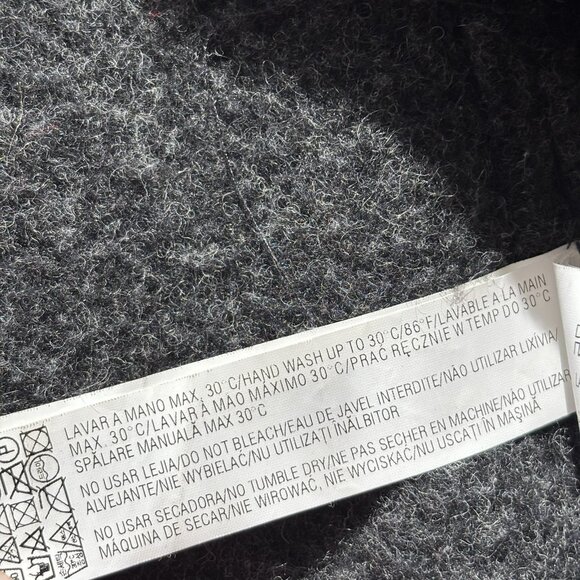 Zara Men Denim Couture Chunky Knit Cardigan Sweater Hairy Wool Blend Men’s M - Picture 10 of 16